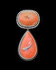 Coral Necklace  Earrings Set Made of F Colored Diamonds with VVS Clarity