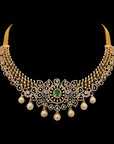 Traditional Design Emerald/Ruby And Diamond Convertable Necklace Set