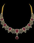 Natural Ruby and Diamond Necklace