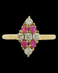 Traditional South Indian Diamond and Ruby Ring