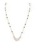 Black Beads And Diamond Mangalsutra Necklace