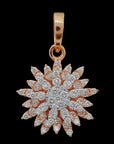 Rosegold Diamond Earrings And Pendant Set