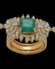 2-in-1 Diamond Ring with Natural Emerald