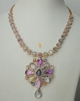 2 In 1 Diamond Necklace with Natural Sapphires.