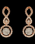 Diamond Earrings And Pendant Set In Rose-Gold