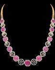 Ruby  Diamond (Haramu) Necklace  Earrings (Buta) Set