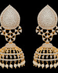 5-in-1 Gold and Diamond Earrings with Interchangeable Emeralds and Rubies