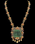 2-in-1 Emerald, Tourmaline and Diamond Haaram and Pendant