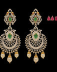 Emerald, Ruby, Gold and Diamond Chandbali Earrings