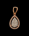 Round Diamond Border Pendant And Earrings Set