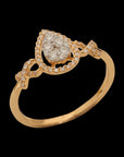 Twisted pear Diamond Ring