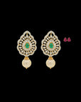 Changeable Natural Emerald/Ruby and Diamond Earrings