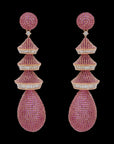 Pink Sapphires And Sparkling Diamond Earrings 17256