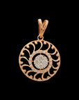 Rose-Gold and White-Gold Polish Diamond Pendant And Earrings Set