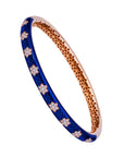 Blue Enamel Diamond Bangle Bracelet