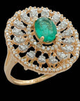 Phenomenal Diamond And Emerald Ring