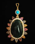 Diamond Necklace with Natural Emeralds/Rubies, Yellow Sapphires, Tanzanite, Turquoise and Pearls