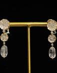 2 In 1 Diamond Earrings with Natural Morganite and Spinel