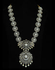 3 In 1 Diamond Necklace, Pendant and Vaddanam with changeable Natural  Emeralds/Rubies and Pearl Drops