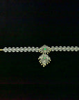 4 In 1 Diamond Necklace, Pendant and Vaddanam with  changeable Natural Emeralds/Rubies and Pearl Drops