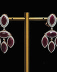 2 In 1 Diamond Earrings with Natural Rubies