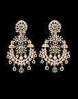 2 In 1 Diamond Earrings with changeable Natural Emeralds/Rubies