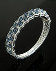 Diamond Bracelet with Blue Sapphires Marquise