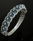 Diamond Bracelet with Blue Sapphires Marquise