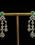 Diamond Earrings with changeable Natural Emeralds/Rubies