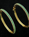 Diamond Bangles with Natural Emeralds