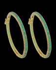 Diamond Bangles with Natural Emeralds