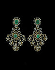 Diamond Earrings with changeable Natural Emeralds and Rubies