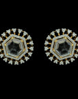 Diamond Earrings with Natural Sapphires