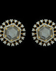 Diamond Earrings with Natural Sapphires