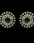 Diamond Earrings with Natural Sapphires