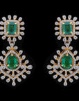 Diamond Earrings with changeable Natural Emeralds and Rubies