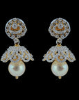 2 In 1 Diamond Jhumka With Pearl Drops