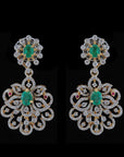 Diamond Earrings With Changeable Natural Emeralds And Rubies