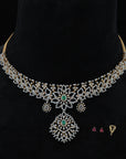 Diamond Necklace With Natural Emeralds And Rubies