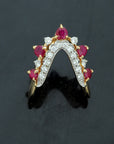 Diamond Ring With Natural Rubies