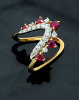 Diamond Ring With Natural Rubies