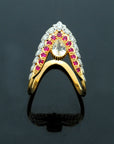 Diamond Ring With Natural Rubies And Yellow Sapphires