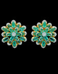 Diamond Earrings With Natural Emeralds