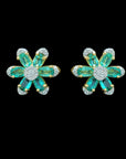 Diamond Earrings With Natural Emeralds