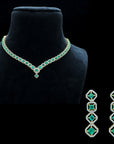 Diamond Necklace With Natural Emeralds