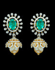 Natural Emeralds And Pearls Diamond Necklace With Earring Sets