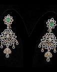 3 in 1 Diamond Earrings with changeable Natural Emeralds/Rubies