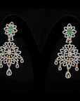 3 in 1 Diamond Earrings with changeable Natural Emeralds/Rubies