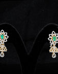 3 in 1 Diamond Earrings with changeable Natural Emeralds/Rubies