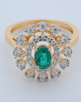 Diamond Ring With Natural Emeralds